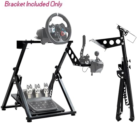 Minneer X-Shape Foldable Racing Simulator Cockpit Fits for Logitech/Thrustmaster/Fanatec/Moza/PXN G29/G920/G923/CSL-DD/R5/T-GT/T248/T300/TS Adjustable Driving Steering Wheel Stand, Not Included Wheel,