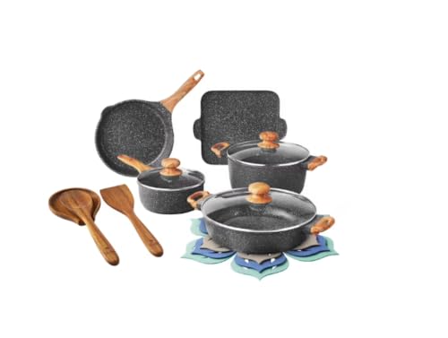Pioneer Woman Prairie Signature 14-Piece Cast Aluminum Cookware Set
