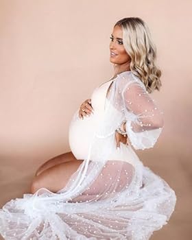 Pearls, maternity dresses, photo shoot, tulle, long sleeve
