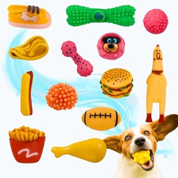 Kit 5un Brinquedo para Filhote Mordedor para cachorros Bolinha Galinha Sonoro Pet