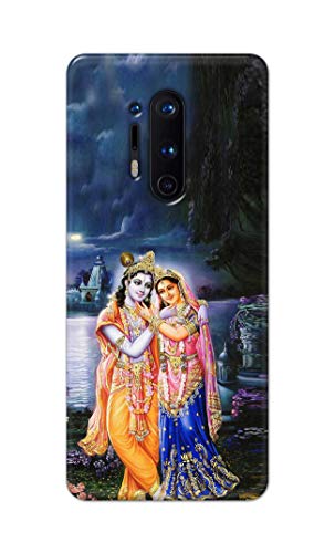 Image of Printed Hard Back Cover Case for OnePlus 8 Pro Back Cover (Radha Krishna) -1803