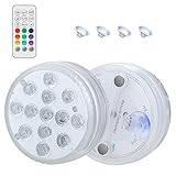 ► [100% zufriedener Service]: Sie erhalten: 2 x Unterwasserlicht; 1 x 21 Tasten RF-Fernbedienung; 4 x Saugnäpfe. Wenn Sie Fragen zu unseren Unterwasser LED Licht haben oder weitere Unterstützung benötigen, wenden Sie sich bitte direkt an uns. Wir werden Ihnen innerhalb von 24 Stunden schnelle Antworten und zufriedenstellende Lösungen geben.