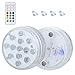 Produktbild Unterwasser Licht,2 Stück Poolbeleuchtung Unterwasser Led Licht Wasserdichte Multifarbige RGB Beleuchtung mit RF Fernbedienung 13 Led Lampe für Garten