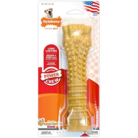 Juguete masticable Nylabone para higiene dental en forma de hueso para perros adultos de más de 23 kg Cover
