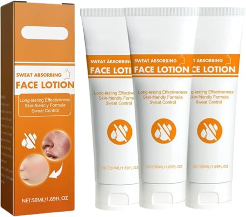 Face Antiperspirant, Face Sweat Blocker, Sweat Absorbing Lotion, Forehead, and Scalp, Oily Skin Control for Women & Men, Hyperhidrosis (3 PCS)