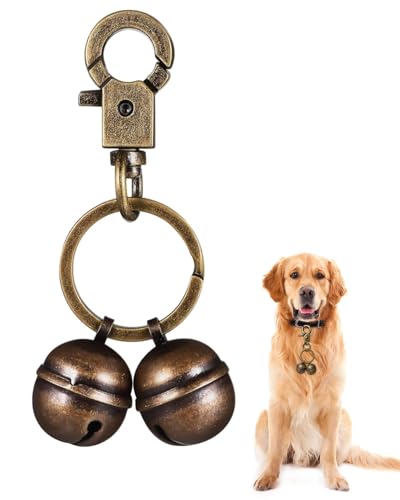 KGDUYC Sonnette pour chien - Sonnette extra forte pour chien et chat - Traqueur d'animaux de compagnie et fauconnerie - Breloques en laiton résistant avec...