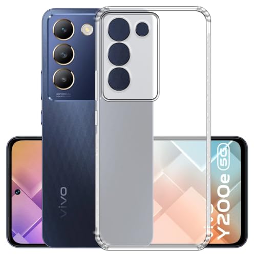 Casotec Slim Soft Silicon *Anti Dust Plug* Shockproof Transparent TPU Back Case Cover for Vivo Y200e 5G / T3 5G - Clear - Image 2