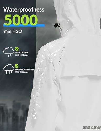 BALEAF Women's Rain Jackets Waterproof Windbreaker Windproof Running Lightweight Cycling Jacket Reflective Packable Hooded - Image 4