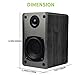 SINGING WOOD T25 Passive 2 Way Bookshelf Speakers 60 Watts (30W x 2) with preinstalled Wall Mount Bracket- Beech Wood Finish, Pair - Receiver or Amplifier Needed to Operate (Black)