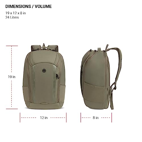 Image of SwissGear 8119 Laptop Backpack, Olive, 19 In
