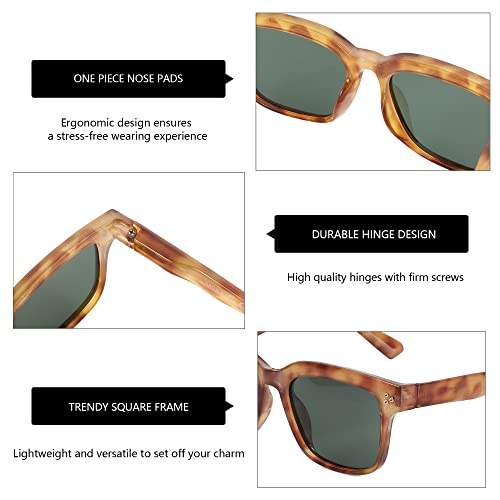 Zenottic Retro Polarized Sunglasses Men - Classic Vintage Square Shades Anti Glare Big Sun Glasses Uv Protection #TOP2