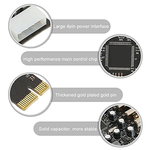 PCI E para USB 2.0 Placa de expansão PCI Express de 4 portas Hub USB interno, PCI E para placa de ex