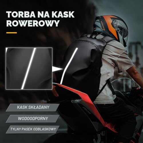 WEPLAN Plecaki Motocyklowe Kobiet Mężczyzn Plecak na Kask Motocyklowy Plecak Motocyklowy Torba na Kask Motocyklowy Wodoodporna Plecak na Hełm Hiking Helmet Bag Bicycle Helmet Storage Bag,Czarny L