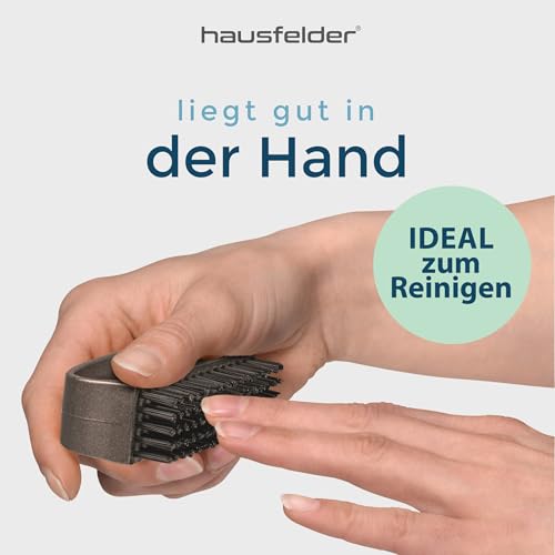 Hausfelder Handbürste Nagelbürste mit Griff - Fingerbürste hart - Fingernagelbürste Handwaschbürste 4er Set, Schwarz Anthrazit matt