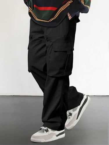 Image of Q - RIOUS Cotton Casual Cargo Pants for Men - Multi-Pocket Style