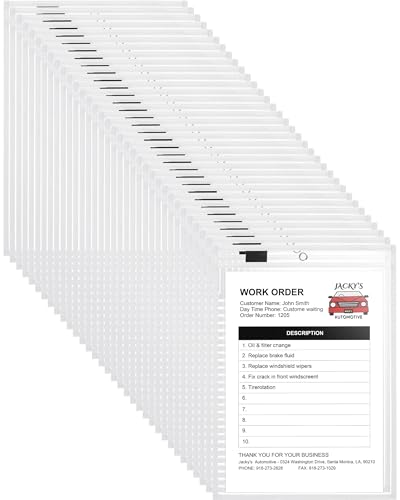 Nezyo Dry Erase Pockets, Letter Size 9.5 x 12 in, White, 50 Pcs