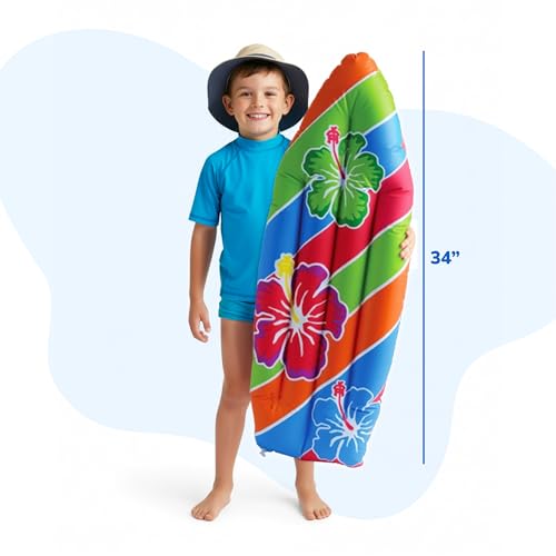 ArtCreativity 34" Luau Surfboard Inflate, Inflatable Surfboard for Beach, Tropical and Luau Party Decorations, Inflatable Pool Toy for Kids and Adults - Thumbnail 3