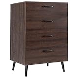 Chest of Drawers, REHOOPEX 4 Drawer Dressers for Bedroom Living Room Hallway, Mid Century Wood...