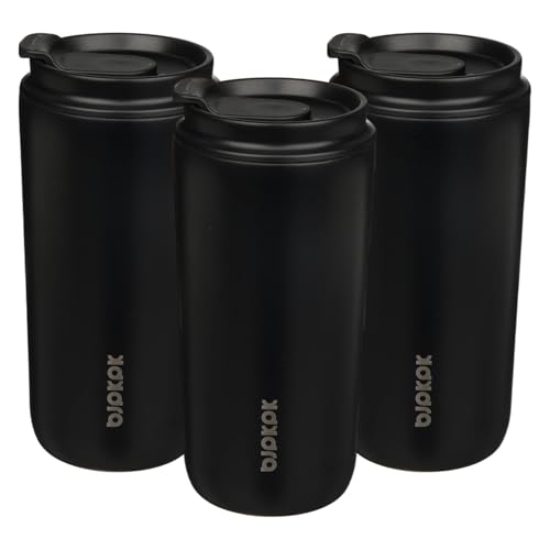 Image of BJPKPK 3 Pack 16oz Insulated Coffee Mug, Stainless Steel Tumbler, Leakproof