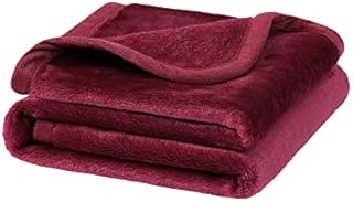 PiccoCasa Soft and Warm Flannel Fleece Pets Blanket, Lightweight All-Seasons Fuzzy Blanket for Cats&Dogs , Luxury Comfy Decorative for Couch Living Room Burgundy 58 x 75cm