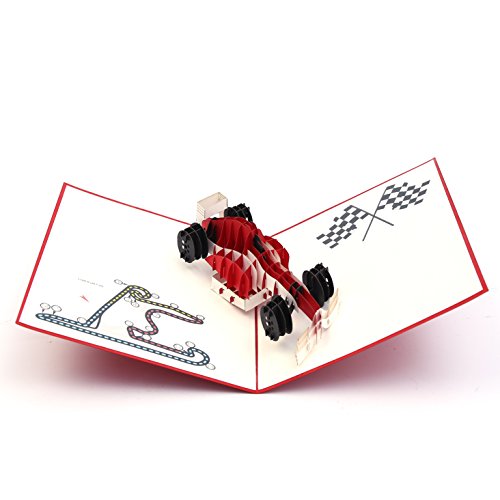 Liif F1 Racing Father's Day Pop Up Card Card, 3D Greeting Card For Father’s Day, Graduation, Congratulations, Get Well, New Business, Happy Birthday Card For Boyfriend, Men, Dad, Son #TOP3