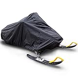 Mayhour Snowmobile Cover Waterproof Trailerable Sled Cover UV Resistant Stoarge Universal Fit Heavy Duty Dust Covers with Elastic Cord Snow Machine Protective Large