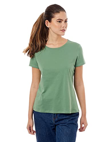 Camiseta Basica, basicamente, Feminino, Verde Oliva, G