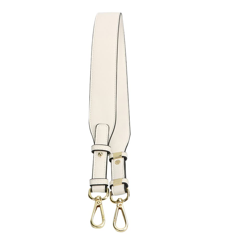 Photo 1 of MOISTRI Adjustable Microfiber Faux Leather Purse Strap - White with Gold Clasps