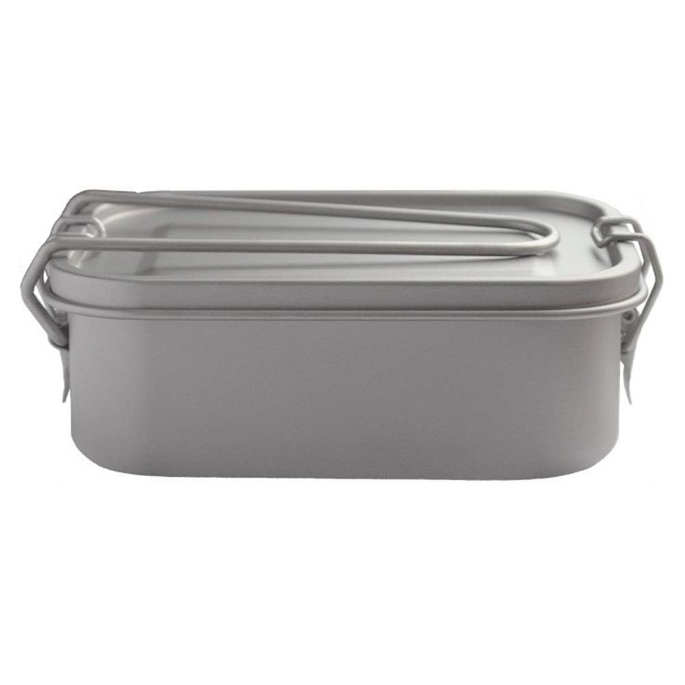 AsCoRP Lunchbox aus reinem Titan, 800 ml, Outdoor, Camping, tragbar, quadratisch, Lunchbox, Haushaltsgeschirr (800 ml B)
