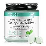 Nano Hydroxyapatite Toothpaste Tablets 150 Tabs - Natural Whitening Fluoride Free & Eco Friendly Travel Mouthwash Tablets Chewable Toothpaste - Peppermint