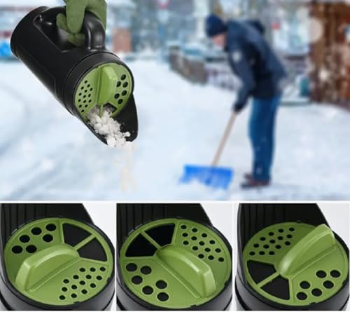 MIKONI Sämaschine Kleinstreuer Streugerät Handstreugerät Handstreuer Rasenwalzen Streugutbehälter, geeignet für Sand, Salz und Splitt, zum Streuen Winter, auch für Dünger und Saatgut verwendbar 2,5L