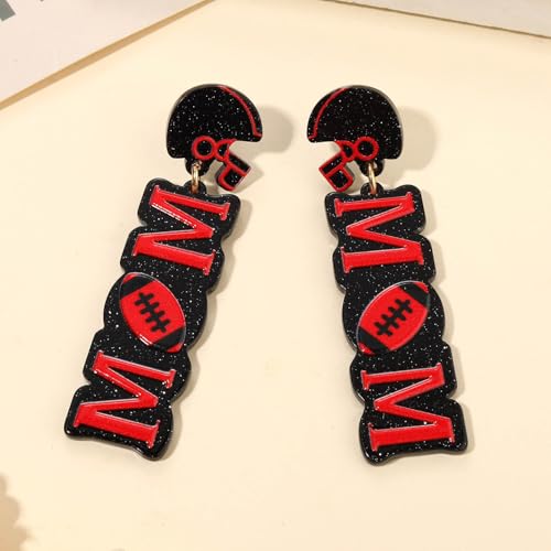 Game Day Earrings for Women Football Mom Accessories Football Helmet Earrings Sport Drop Dangle Earrings Game Day Outfits Accessories Party Favor Gifts3