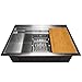 AKDY Handmade Workstation Ledge 33-inch Topmount Kitchen Sink Single Bowl in Stainless Steel 33