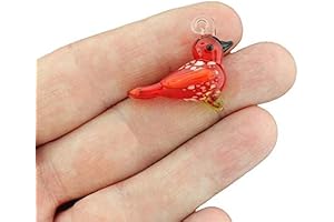 Red Cardinal Bird Lampwork Glass Charm for Bracelets