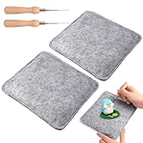 2 Stück Filzunterlage zum Nadelfilzen,18×16.2cm Filzunterlage zum Filzen Set,Starter Wollfilz Werkzeugset,Unterlage zum Trockenfilzen und Nadelfilznadeln,für Anfänger und Profis in der Wollfilzkunst