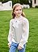 WDIRARA Girl's Contrast Mesh Bow Front Shirt Cute Mock Neck Long Flounce Sleeve Blouse Top White 9Y