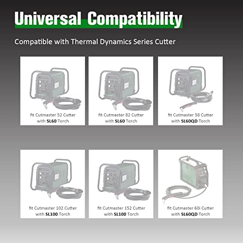 Image of 9-8215 Electrode 9-8210 Tip Nozzle for Thermal Dynamics SL60 SL100 Torch | Compatible with Thermal Dynamics Cutmaster 38 /52 /82 /102 /152 Plasma Cutter 60A Consumables 40Pcs