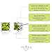 Peora Peridot Stud Earrings 925 Sterling Silver, Genuine Gemstone Solitaire Scroll Gallery, 2 Carats Total, Princess Cut 6mm, Friction Backs, Real Peridot Jewelry, August Birthstone Earrings