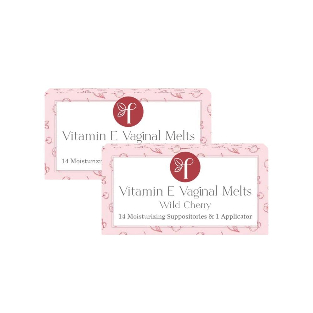 Femallay Organic Vaginal Moisturizing Suppositories – Wild Cherry 2 Pack – 100% Natural Relief for Dryness, Odor & Daily Feminine Discomfort – 14 Count + Applicator