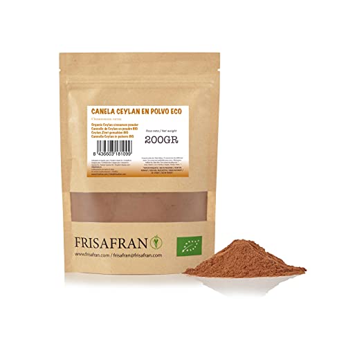 FRISAFRAN - Canela Ceylan Ecológica en polvo|Digestiva | Combate la fatiga | Origen Sri Lanka -...