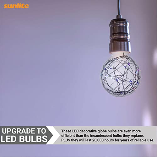 Sunlite 41016 G25 Globe Bulb, Led Fairy-Lights Inside, 1.5 Watts, Medium (E26) Base, Non Dimmable, Party Decoration, Holiday Lighting, String Light, Multi-Color, 6 Count #TOP5
