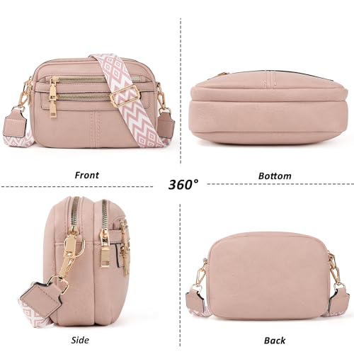 Image of TANTOMI Crossbody Bags for Women, 6-Pockets Cross Body Purse, Vegan Leather Handbags Shoulder Bag for Travel, Gifts for Women