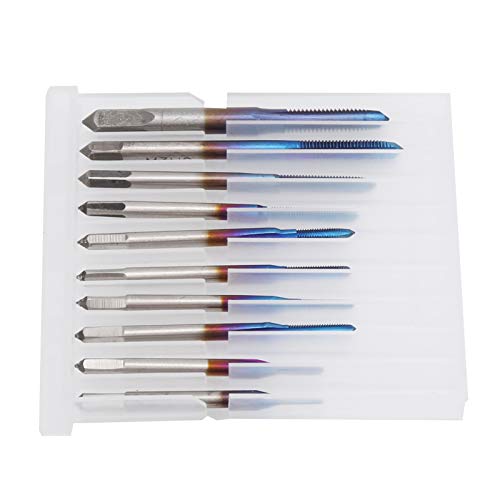 Machine Tap, 10pcs Screw Tap Set Machine Tap Drill Steel Straight Flute Machine Tap Spiral Tap Drill Bit Set Blue, Adjustable Wrenches