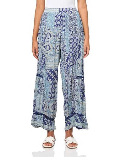 Angie Womens Women's Printed Crochet Ruffle Bottom Pant