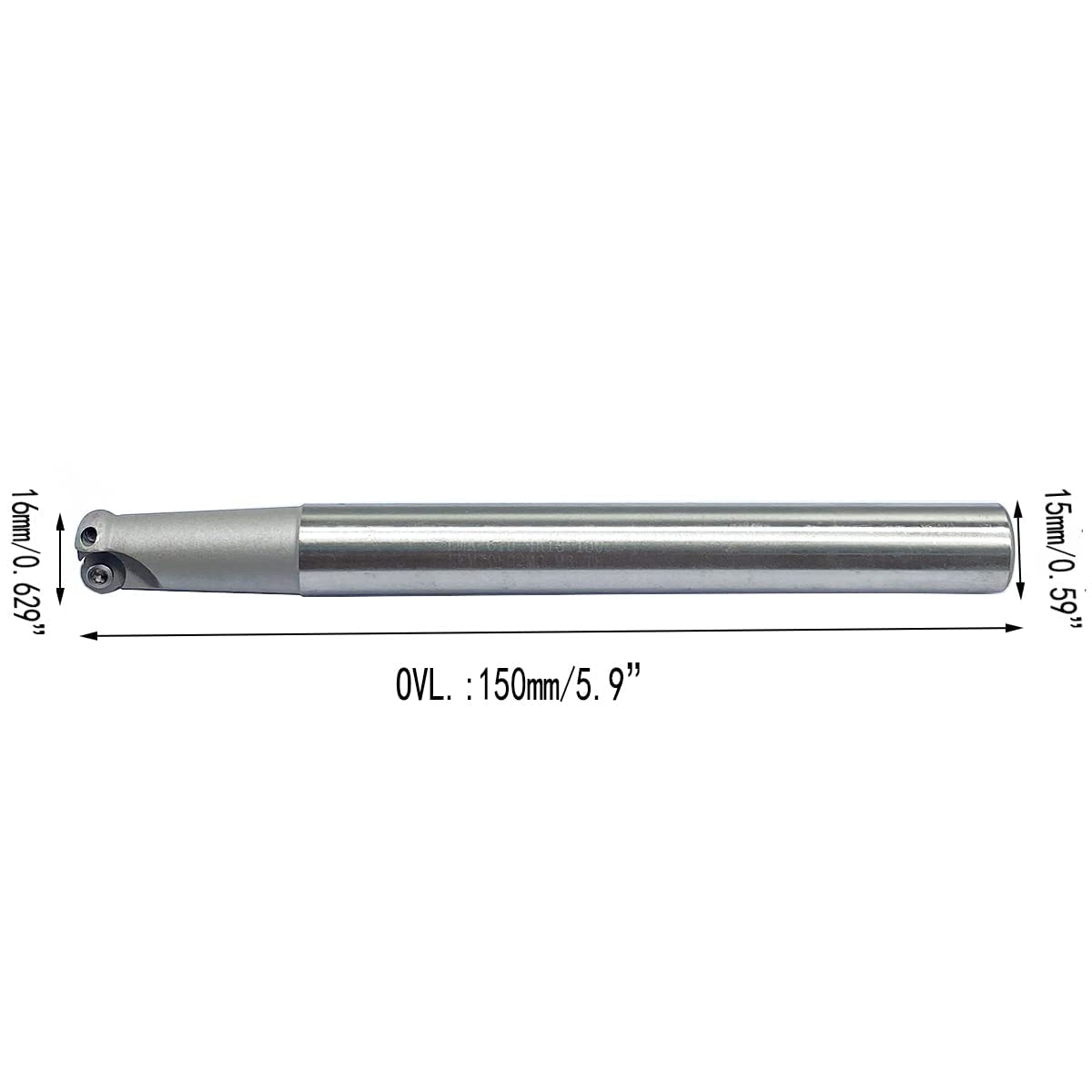 GBJ EMR R4 Round Nose Indexable End Mill Holder Milling Cutter Arbor for RPMT08 Carbide Inserts Holder milling Face milling Slotting (6pcs Sets of EMR C10-10-C20-20)