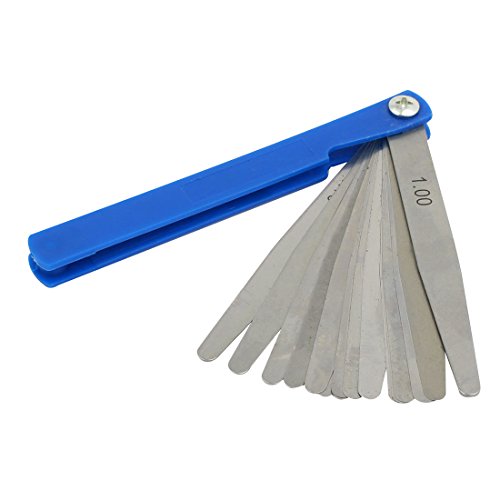 Aexit 100mm Length Measuring Tools 0.02-1.00mm Thickness 17 Leaves Gage Feeler Gauge Measuring Tool Model:75as142qo377