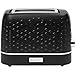 Haden Starbeck 2 Slice Wide Slot Stainless Steel Toaster with Adjustable Browning Control & Non-Slip Feet, Black & Chrome