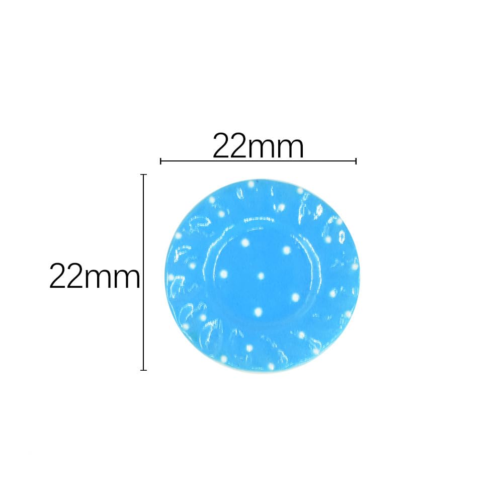 wybcfp 35Pcs Fake Miniature Plates Artificial Mini Kitchen Tableware Dishes Miniature Resin Dessert Plates for Micro Landscape Decorations DIY Crafts (B)