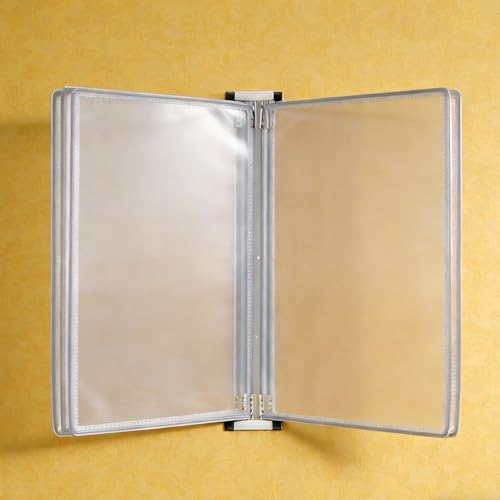 Portadocumentos para colgar pared A4 con 5 páginas abatibles gris de plástico resistente 7