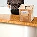 ZENFUN Wooden Suggestion Box with 50 Free Suggestion Cards, Natural Pinewood Ballot Comment Box Donation Box with Locking Hinged Lid for Countertop or Wall Mounted, 8.6